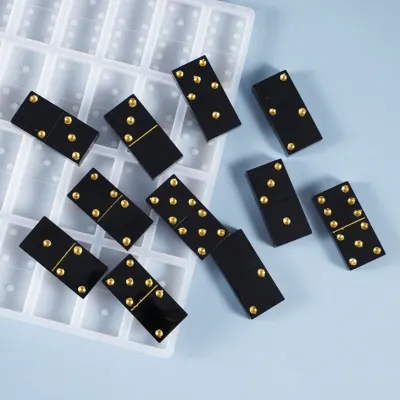 Crystal Epoxy Resin Game Mold DIY Making Tools Dominoes Casting Silicone Mould