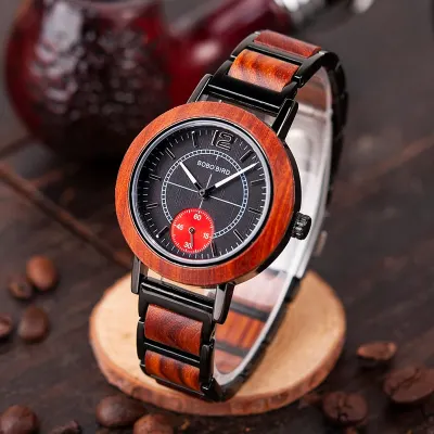 BOBO BIRD Lover s Watches Luxury Wooden Watch Couple Stylish and Quality Wristwatch Special Color Combination Design K R12