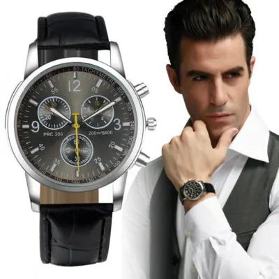 Fashion Faux Leather Mens Analog Quarts Watches Men Wrist Watch 2018 Mens Watches Top Luxury Casual Watch Clock Gift