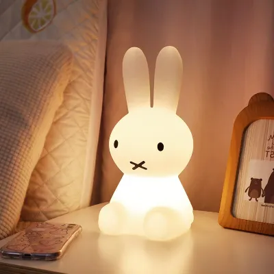 VIP 28CM Creative Lovely Cartoon Rabbit Lamp for House Office Decoration Rechargeable Bedroom Bedside Baby LED Small Nightlights