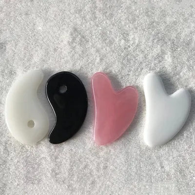 Beeswax Rose Quartz Jade Roller Guasha Scraping Massage Scraper Face Massager Roller Board Quartz Facial Eye Care Gua Sha Tool