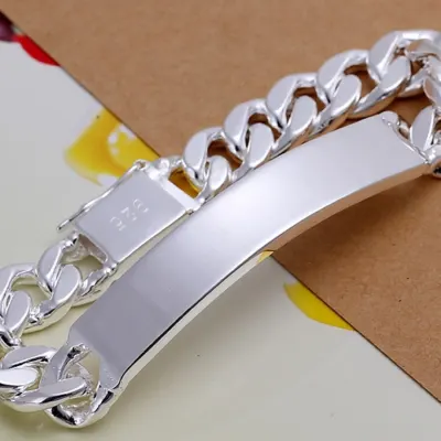 Charm 925 Sterling silver design noble pretty 10MM Mens chain Jewelry fashion Geometric Bracelet free shipping factory price