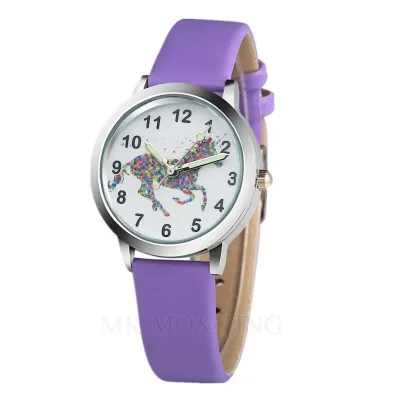 New Arrival High Quality Fashion Unicorn Horse Children Boy Girls Student Kids Watch Casual Quartz Dress Clock Relojes Kol Saati