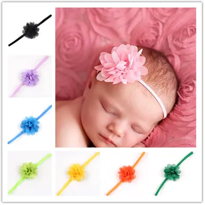 Baby headband baby Girls hair Accessories Chiffon Flower Headbands Photography Props Infant elastic hair band Accessories