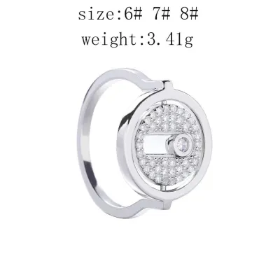 Slovecabin 925 Sterling Silver White Full CZ Lucky Move Rings For Women Present European Hot Sale Crystal Prsten Mujer Jewelry