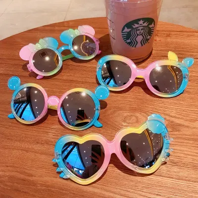 2021 Children Star Cartoon Round Colors Sunglasses Baby Girl Boy UV400 Goggles Outdoor Kids Summer Beach Holiday Eyewear