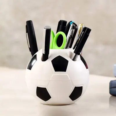 Pen Holder Office Student Stationery Pencil Desktop Storage Box Soccer Pattern Pencil Cup Holder Stationery Desk Pen Holder