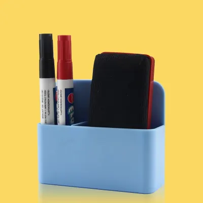 Magnetic Fridge Storage Box Cans Marker Pencil Pen Holder Desk Organizer Storage Container Magnet Plastic Office School Supplies