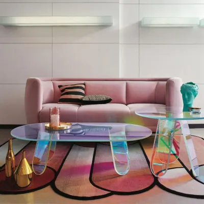 Nordic Transparent Acrylic Table Simple Mini Side Table Colorful Laser Round Coffee Table Bedroom Bedside Living Room Furniture