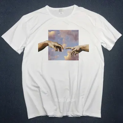 MICHELANGELO t-shirts men t shirts Harajuku Funny Print Tshirt Men Hip Hop 100% Cotton Streetwear Tee Shirt Homme Tops tees