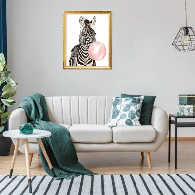 3D DIY Zebra Bubble Paint By Numbers Oil Painting Canvas Set Pink Poster Animal Wall Art Print Nordic Kid Baby Room Decoration
