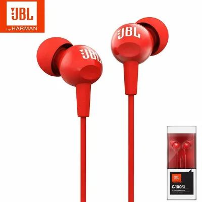 Original JBL C100Si Stereo Wired Headphones Deep Bass Music Sports 3.5mm Headset In-ear Earbuds With MIC By HARMAN