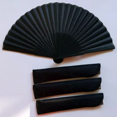 Chinese Style Black Vintage Hand Fan Folding Fans Dance Wedding Party Favor