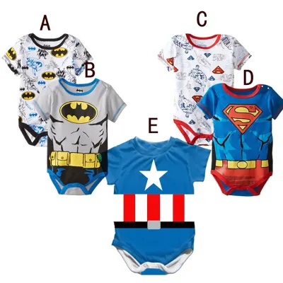 Superman Summer Baby Rompers Newborn Baby Boy Girl Romper Short sleeve Jumpsuit Clothes Baby Clothes Cotton Outfits 0-18M