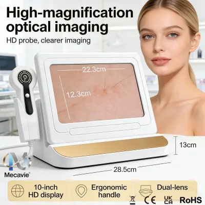 New HD Digital Skin & Scalp Analyzer 10Inch Camera Detector 50X/200X Dual-Lens Magnification Hair Follicle Scalp Oil & Moisture