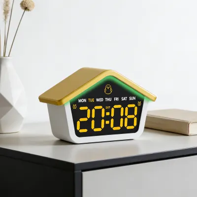 LED Digital Alarm Clock 140mm Blue Green Orange Yellow