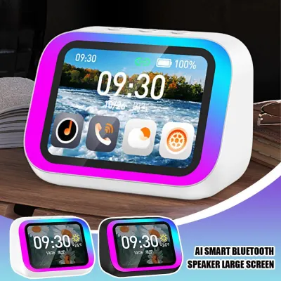 Smart Alarm Clock Bluetooth Speaker AI Intelligent Wireless Weather Display Night Light Music Stories Player Perfect Gift