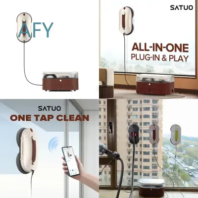 Window Vacuum Robot Cleaner for ABIR WD8 Dual Ultrasonic Spray AI Intelligent Wipe Smart Home Glass Wall Washer Window