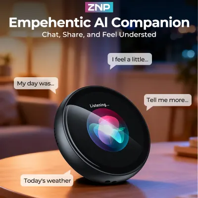 ZNP AI Personal Assistant HD Screen With Real-time Translation Magnetic Digital Badge Z01 Voice Chat Emotional Companionship