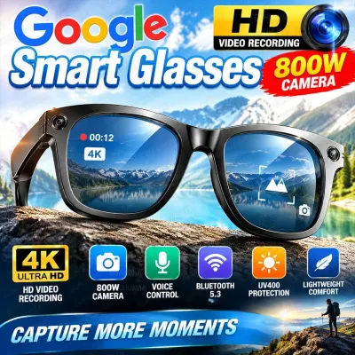 2026 New AI Smart Glasses 8MP Camera HD Video Recording AI Translation WiFi Transfer Bluetooth Call Music Cycling for Men Women