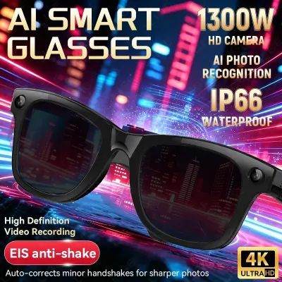 2026 Smart AI Glasses for Men 1080P HD Video Recording ChatGPT Integration Bluetooth Call Function 32GB ROM Language Translation