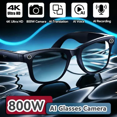 4K Super HD AI Smart Glasses Men 800W Pixel Camera Bluetooth Call 4GB WIFI Transmission Voice Assistant Smart Glasses