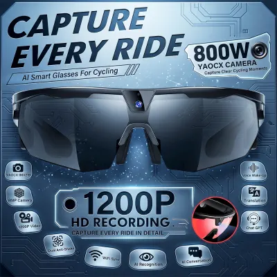 AI Real Time Translation 2026 Smart Cycling Glasses Wireless Call 8MP HD Camera Anti Shake Sports Sunglasses IP66 Dust Resistant