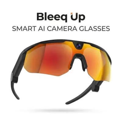 BleeqUp Ranger Smart AI Camera Glasses 120 FOV 16MP 4K Photo EIS Video Recording Open Ear Audio UV400 Smart Sunglasses