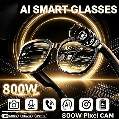 HD Smart AI Glasses Upgrade 800W Shooting Camera Photo Video Voice Call Translation Bluetooth Multifunctional Glasses 2027