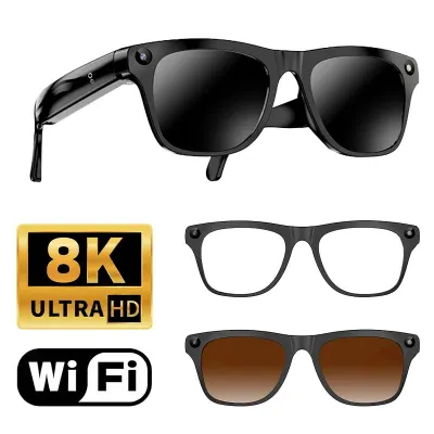 Intelligent AI Glasses 800W HD 8K Shooting Camera Photo Video Voice Call Translation Bluetooth AI Motorcycle Glasses Universal