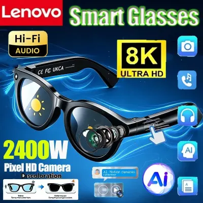 Lenovo 8K 2400MP Men Women Smart AI Glasses Hands-Free Calling AI Chat AI Translation Logging Music Playback Smart Sunglasses