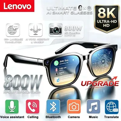 Lenovo AI Smart Shooting Glasses 800W HD Camera Wireless Bluetooth Calling Translation For Men Women Sunglasses With 3 Lenses