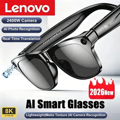 Lenovo New Upgrade Smart AI Glasses 2400W HD 8K Shooting Camera Photo Voice Call Translation Bluetooth AI Motorcycle Glasses