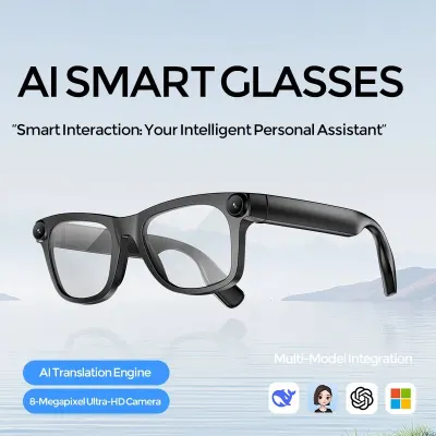 New 800W Camera AI Glasses Men Smart Translation Glasses Photo Video Recording Waterproof Call Smart Sunglasses