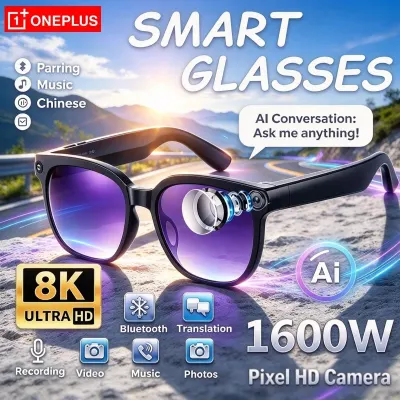 OnePlus 8K AI Smart Sunglasses Camera Photo Video Recording Bluetooth5.4 Touch Translator Voice Assistant Wireless Smart Glasses