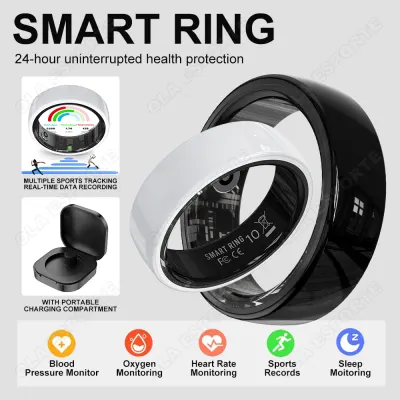 2026 New Ceramics Smart Ring Health Tracker With Blood Pressure/Oxygen/Heart Rate Monitor Sleep & Sports Tracking IP68 Waterproof