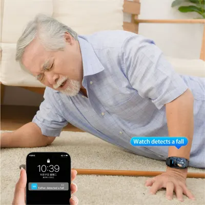Punctual- 4G Elderly Smart Watch with GPS, SOS, Fall Detection Emergency Support AI Health Monitoring for Elderly Black A