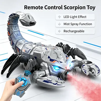 2.4G RC Mechanical Scorpion Remote Control Animals Electric Toy Mecha Scorpions with Sound Light Spray Model Toys for Boy Gifts