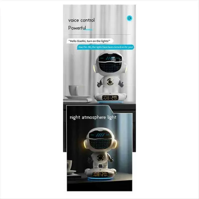 DT36 M80 AI Robot Smart AI Speaker Alarm Clock FM Radio Wireless Bluetooth Speaker RGB Light for Boy Girl Student Gift