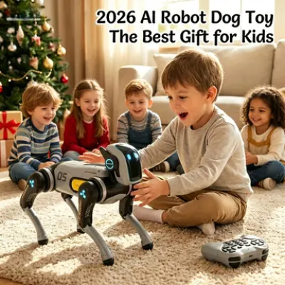 High Tech AI Bionic Robot Dog Remote Control Voice Touch Interaction Custom Programming Dance Music Kids Holiday Toy