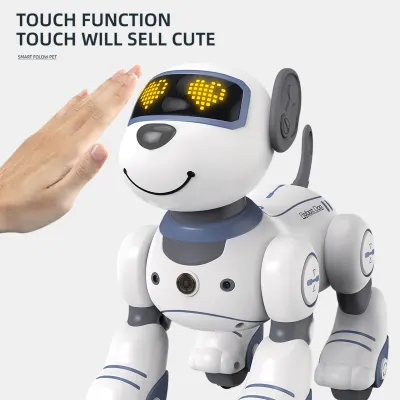 Intelligent Robot Dog Remote Control Toys, Interactive electronic pet DIY Programming Voice Function Music Song Gifts for Kids