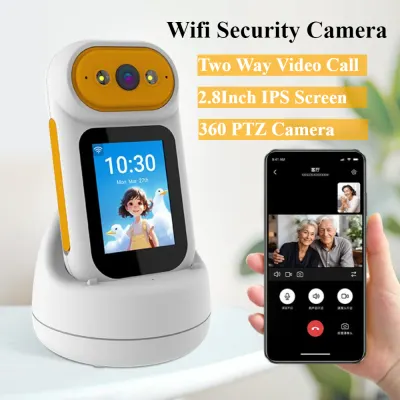 2.8 Inch Screen Wifi Security Camera 360 PTZ 2-Way Video Baby Monitor Night Vision AI Detection Alarm Telecamera Home Webcam
