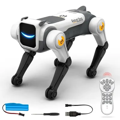 2026 Hot-Selling Intelligent AI Remote Control Robot Dog Voice Command Programmable Song And Dance Electronic Stunt Bionic Accom