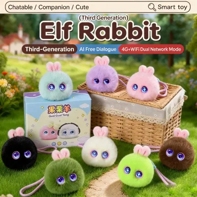 4G WiFi AI Elf Rabbit Plush Toy, 8cm Interactive Talking Stuffed Doll, Kids Smart Voice Chat Plush Gift G6-002
