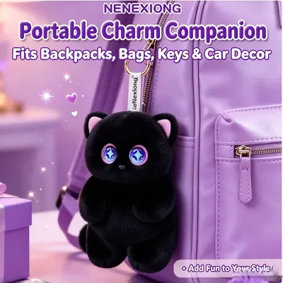 AI Cat Star Plush Keychain, 3rd Gen Interactive Talking Cat Pendant, Touch Sensor Dynamic Expression Stuffed Bag Charm, Gift for