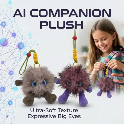 Buddy AI Multilingual Plush Toy with Smart Voice and LED Eyes for Kids Birthday Gift Conversational Gift Rechargeable E-Pet