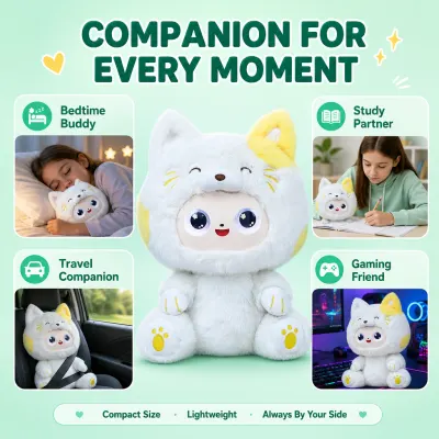 Cute Cat Shape AI Emotional Companion Robot Plush Doll Interactive Voice Chat Smart Electronic Pet 4 Colors In Stock Birthday