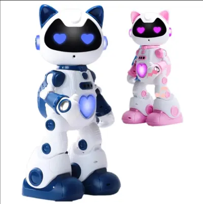 Remote-Controlled Walking Dancing Robot Toy, LED Light Rechargeable Play Toy for Teen Boys Holiday Gifts