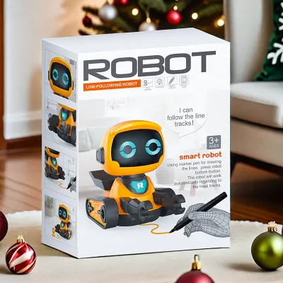 Smart Robot Toy For Early Education Track Drawing Cute Fun Sound Effect Children