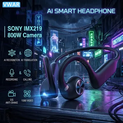 2026 New 800W Pixel Camera Smart Earphones Men Video Recording AI Photo Recognition Bluetooth Call Voice Translation Headphones